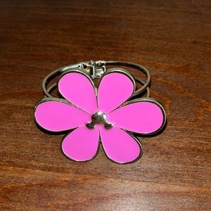 Silver & Pink Clip On Bracelet Mod